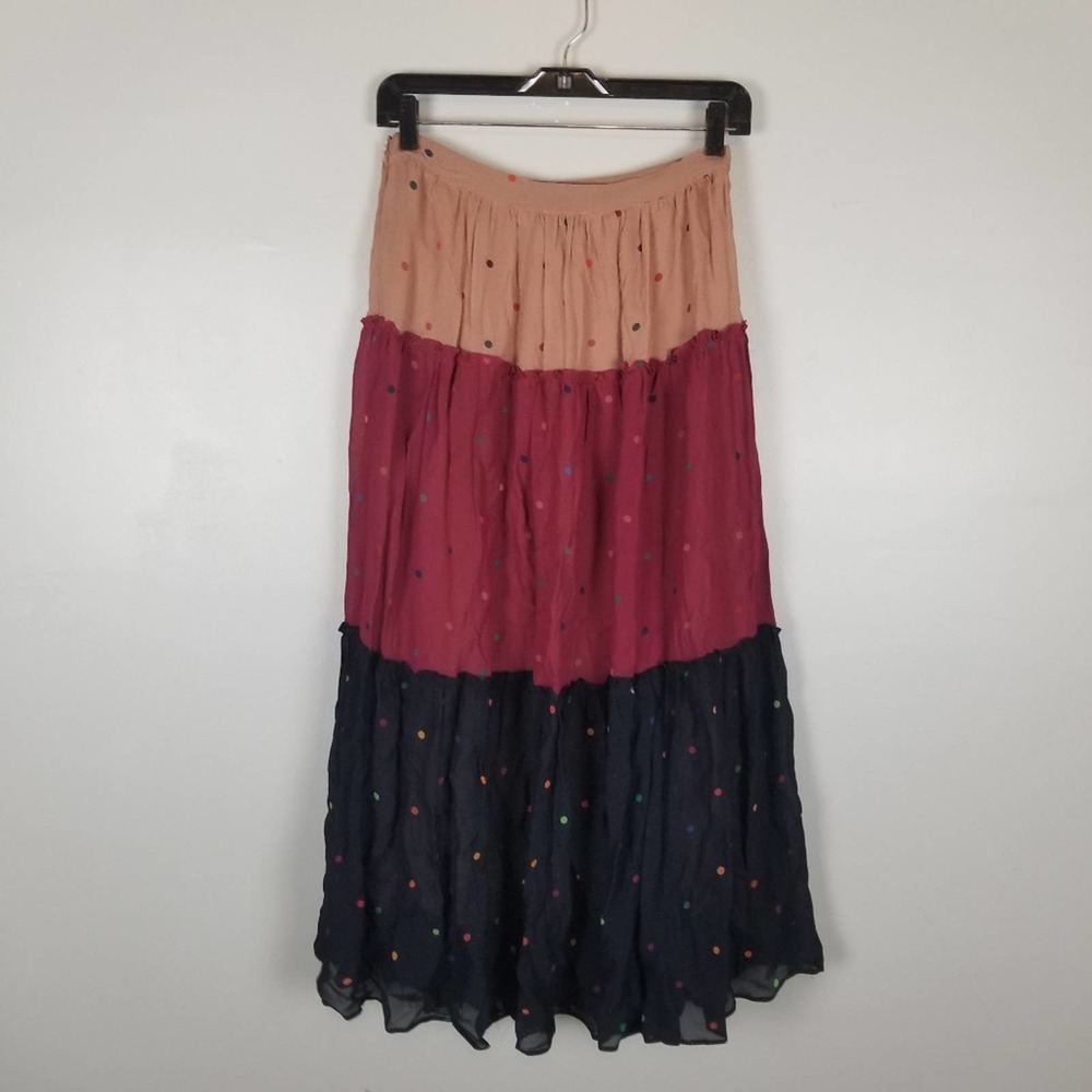 Farm rio tiered polka dot midi skirt, size S - Picture 7 of 9
